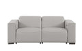 80" Light Gray and Brown Leather Power Reclining Loveseat