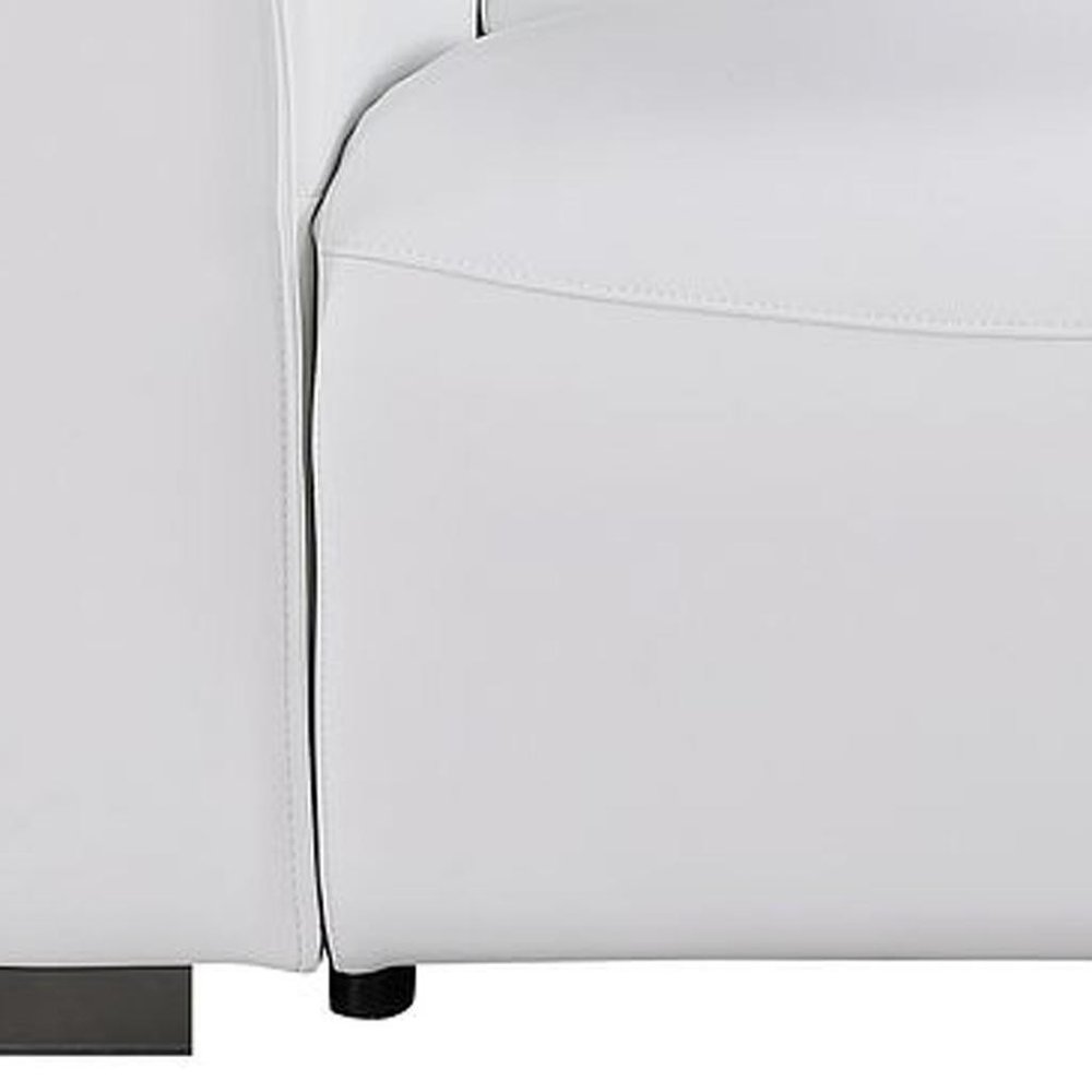 80" White and Brown Leather Power Reclining Loveseat