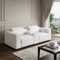 93" White and Brown Leather Power Reclining Loveseat With Storage