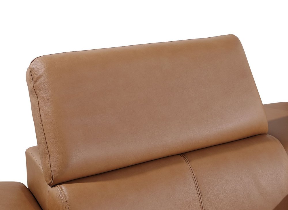 90" Chestnut and Black Italian Leather Power Reclining Loveseat With Storage