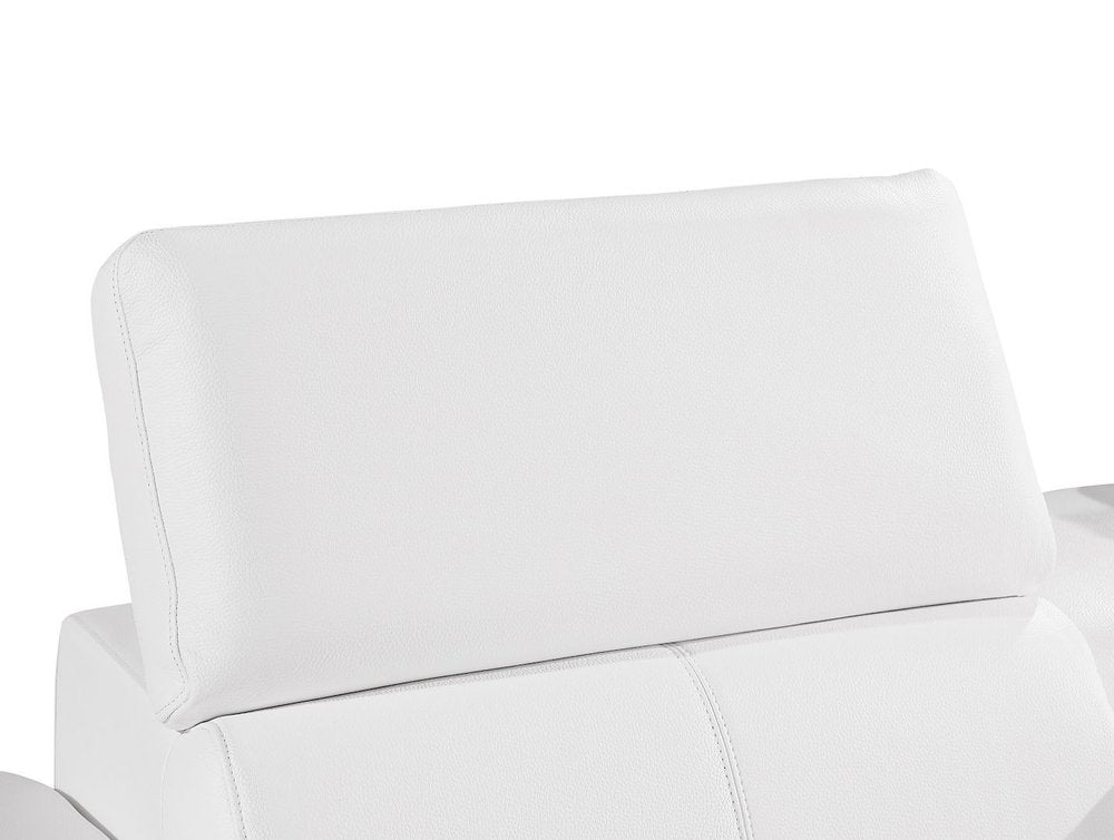 90" White and Black Italian Leather Power Reclining Loveseat With Storage