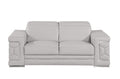 73" Light Gray and Silver Leather Reclining Loveseat