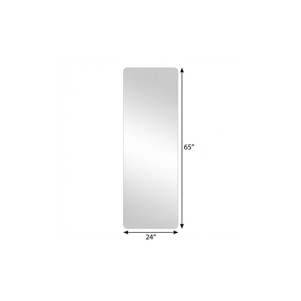 65" Silver Frameless Full Length Hanging Mirror