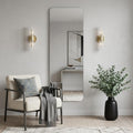 65" Silver Frameless Full Length Hanging Mirror