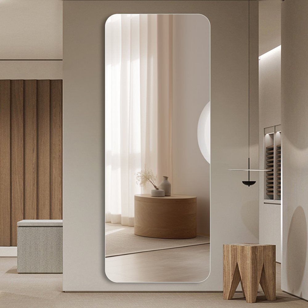 56" Silver Frameless Full Length Hanging Mirror