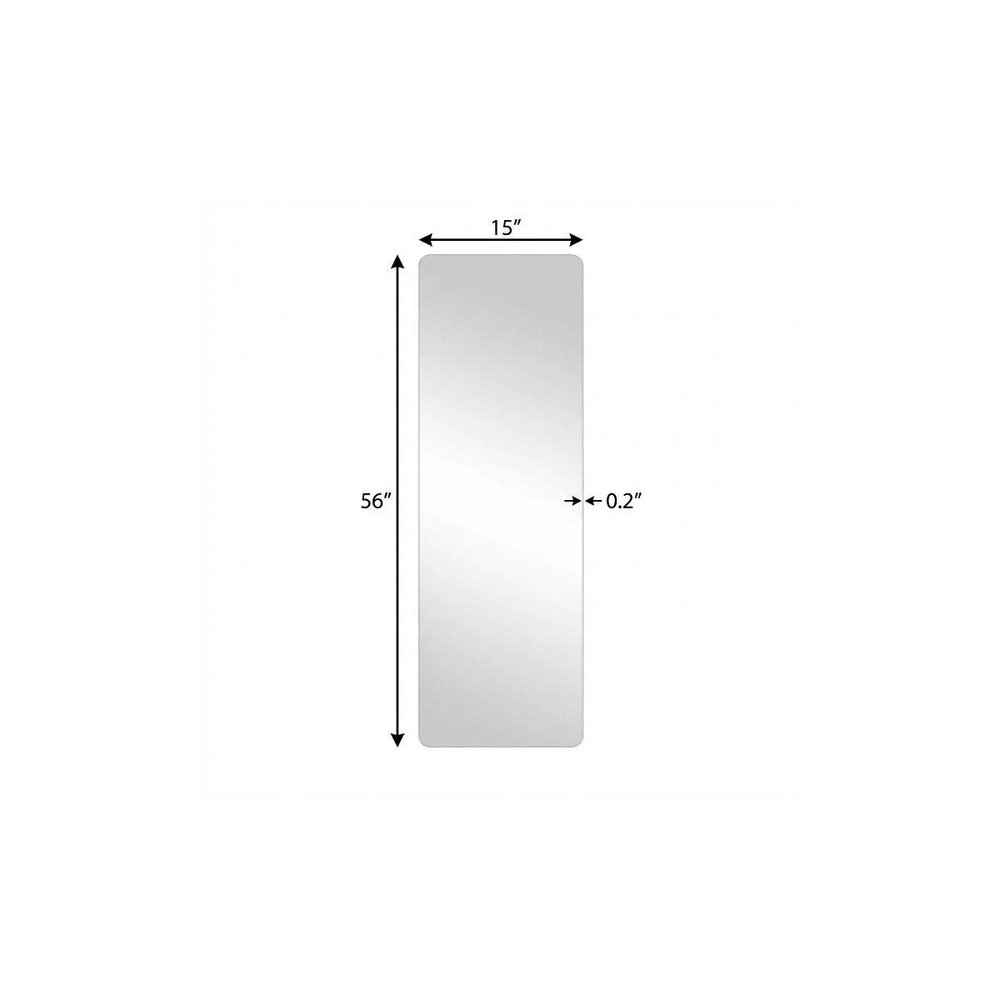 56" Silver Frameless Full Length Hanging Mirror