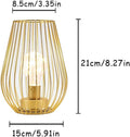 8" Gold Geometric Novelty Lantern With Novelty Shade
