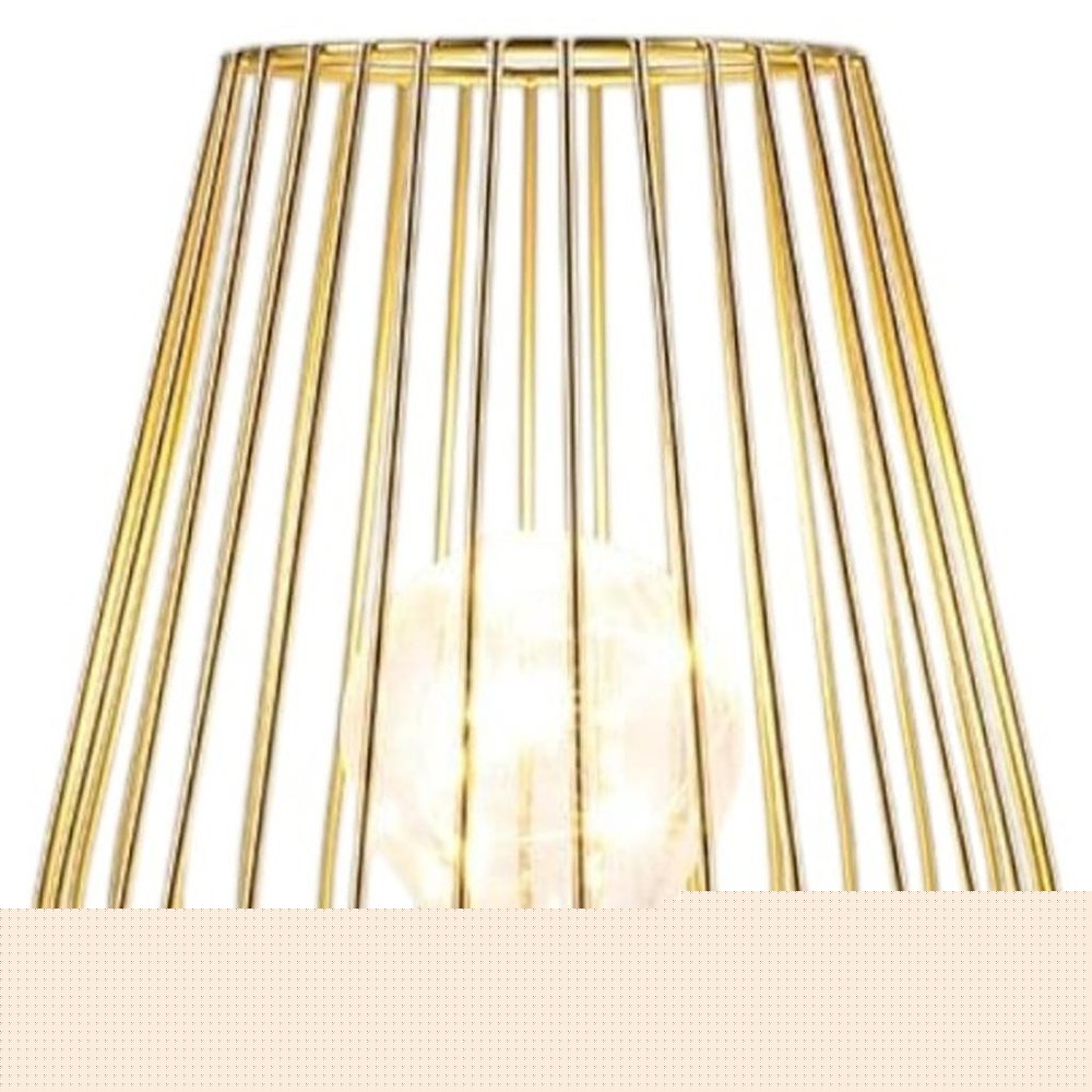 8" Gold Geometric Novelty Lantern With Novelty Shade