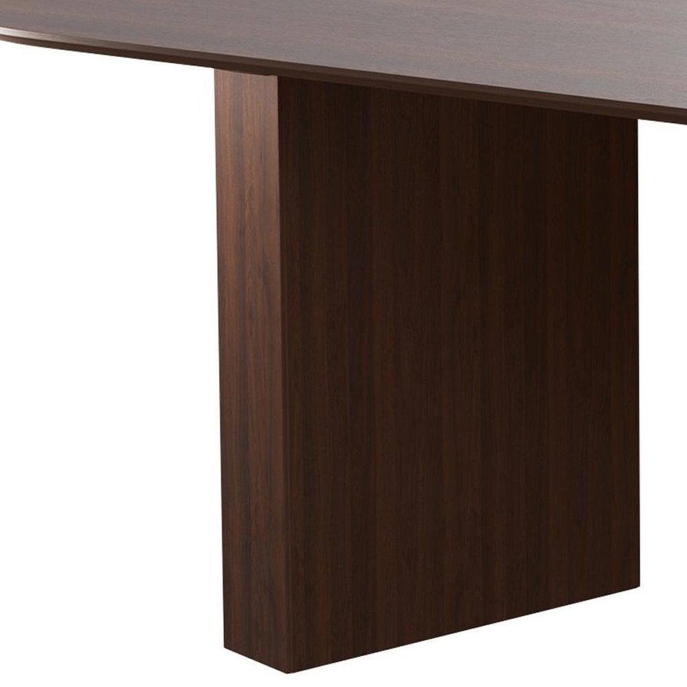 86" Walnut Wood Double Pedestal Base Oval Dining Table