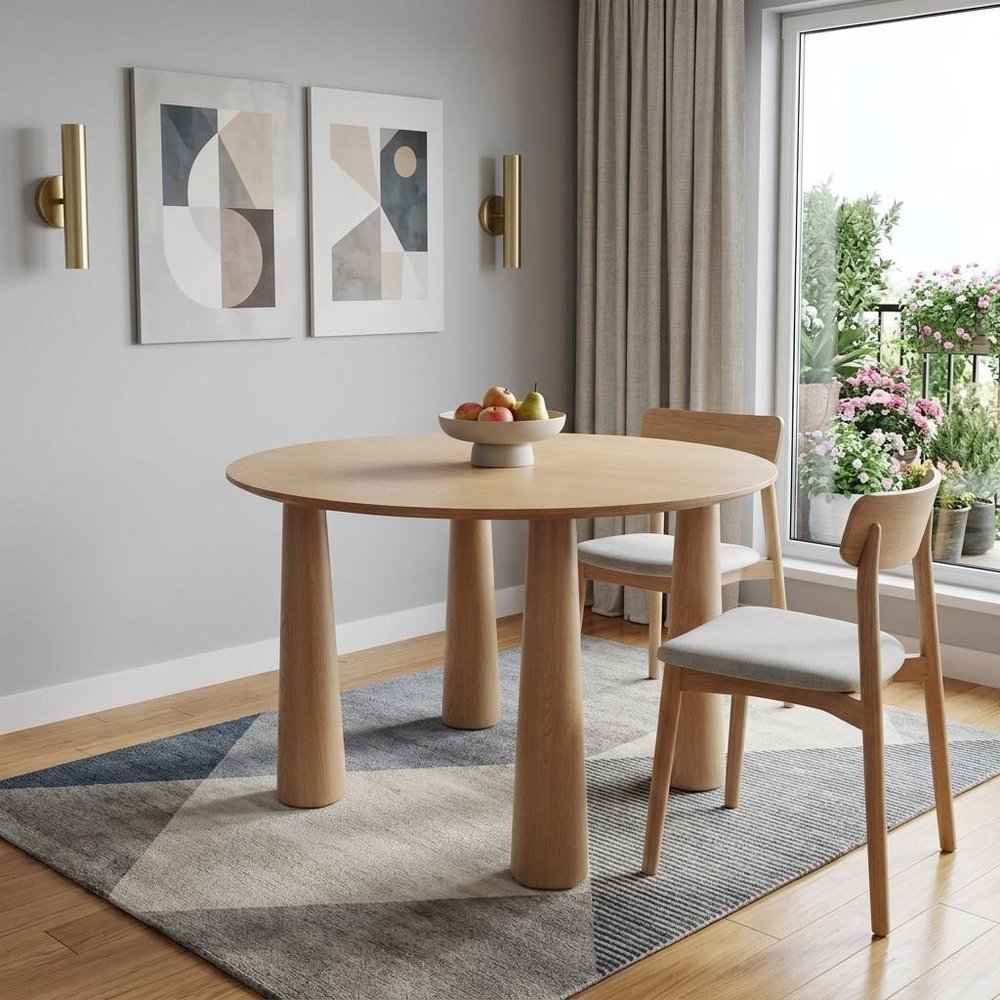 79" Natural Solid Wood Oval Dining Table