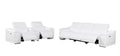 Two Piece White Genuine Leather Five Person Seating Set