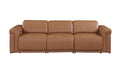 Two Piece Chestnut Italian Leather Five Person Seating Set