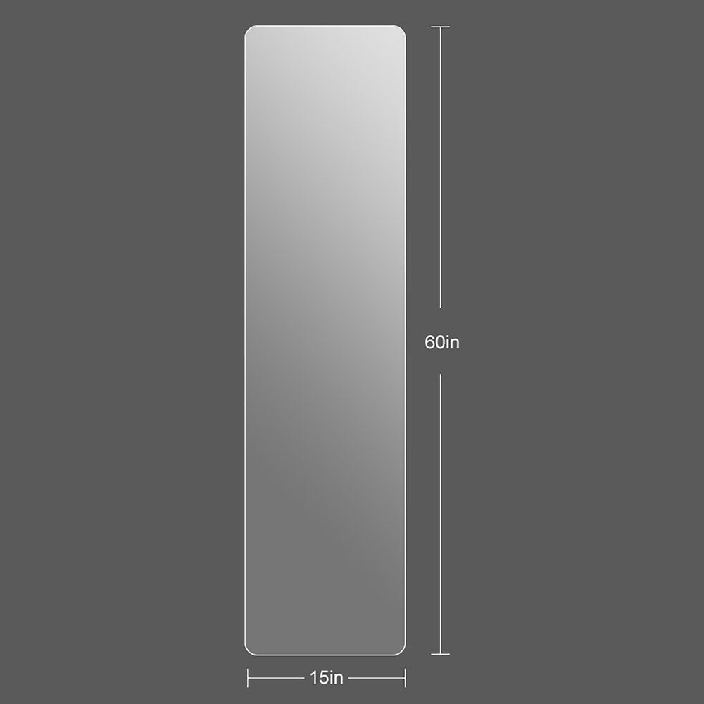 59" Silver Frameless Full Length Hanging Mirror