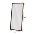 71" Brown Wood Wall Mounted And Leaning Framed Full Length Mirror