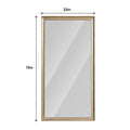 71" Golden Brown Wood Wall Mounted And Leaning Framed Full Length Mirror