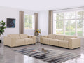 Two Piece Beige Genuine Leather Five Person Seating Set