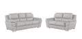 Two Piece Light Gray Leather Five Person Seating Set