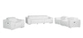 Three Piece White Genuine Leather Six Person Seating Set