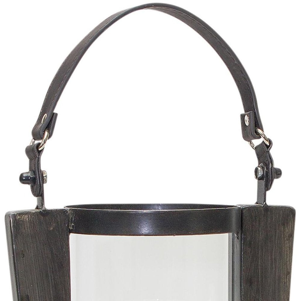 14" Brown Ornate Metal Tabletop Hurricane Candle Holder