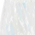 Set of Four Blue Distressed Abstract Glass Tabletop Pillar Candle Holders