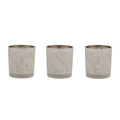 Set of Three Cool Gray Abstract Glass Tabletop Votive Candle Holders