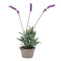 15" Purple Artificial In Round Ash Gray Concrete Pot