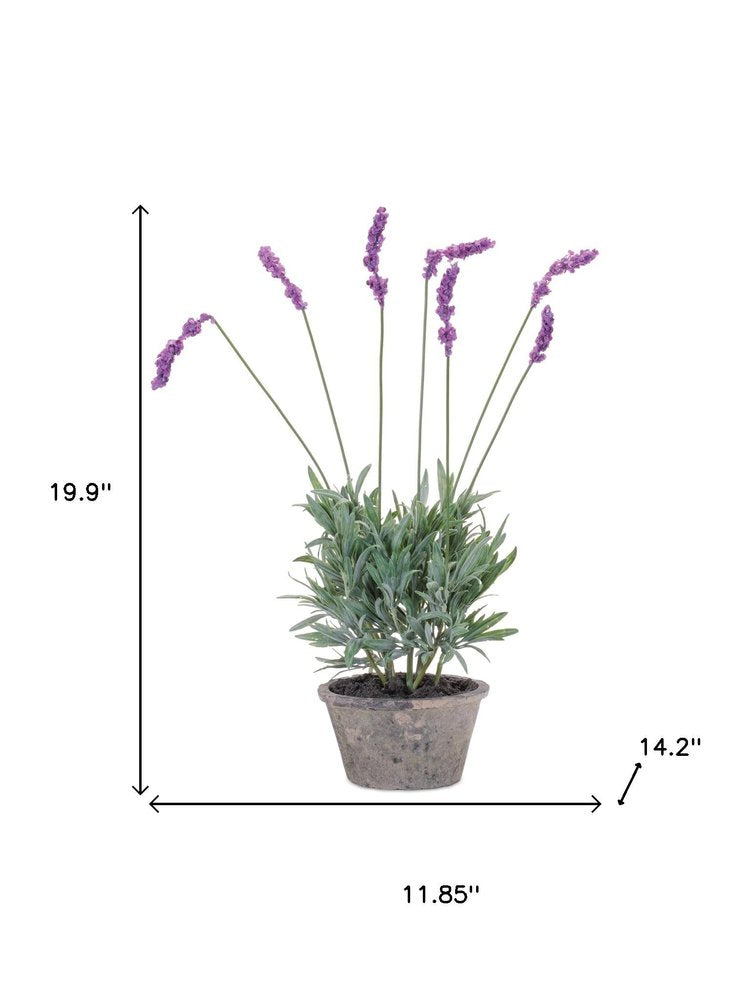Set of Four 20" Purple Artificial In Round Ash Gray Concrete Pot