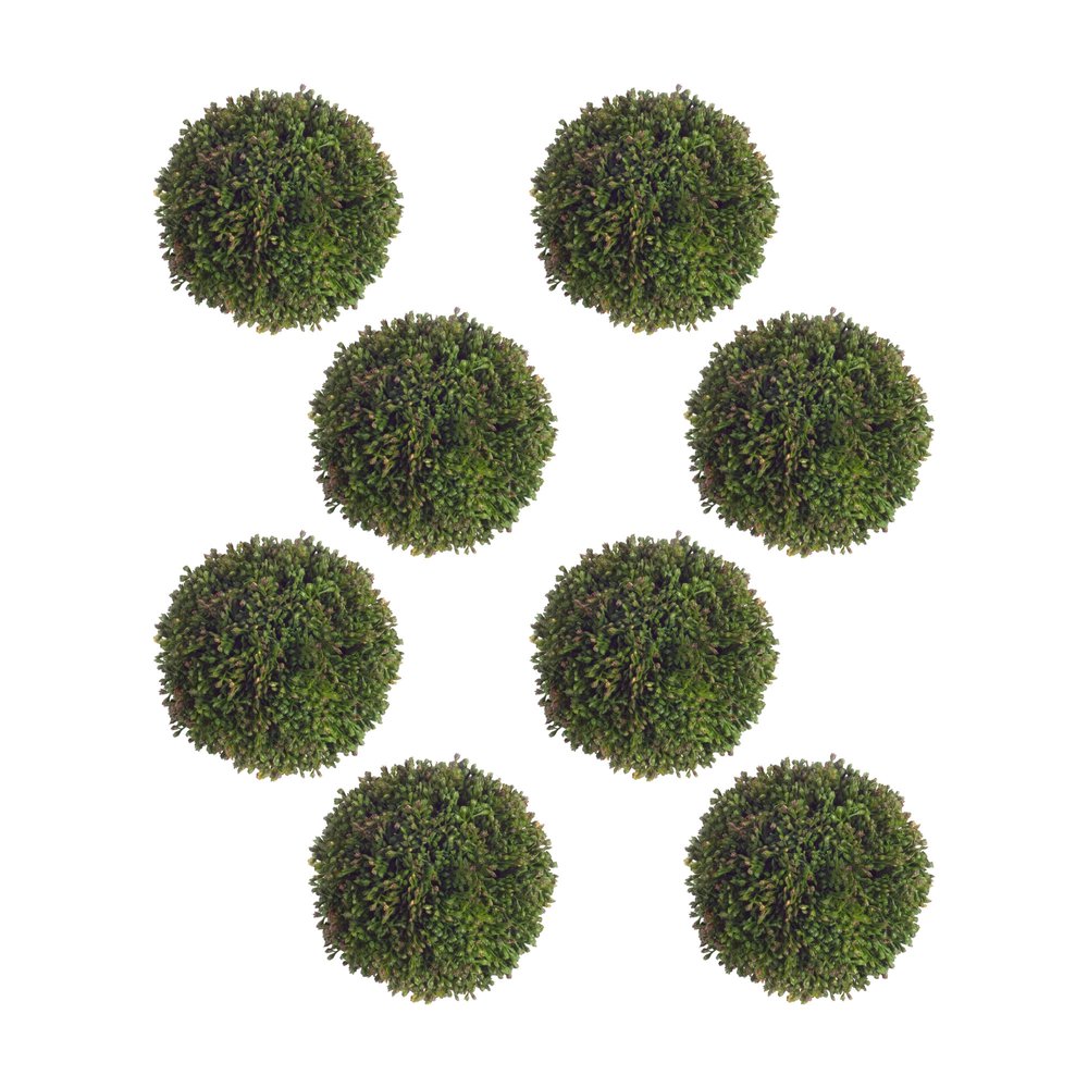 Set of Eight 4" Green Artificial