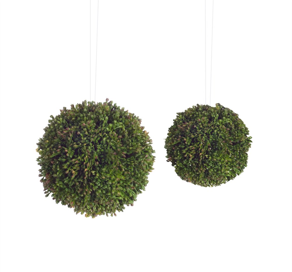 Set of Eight 4" Green Artificial