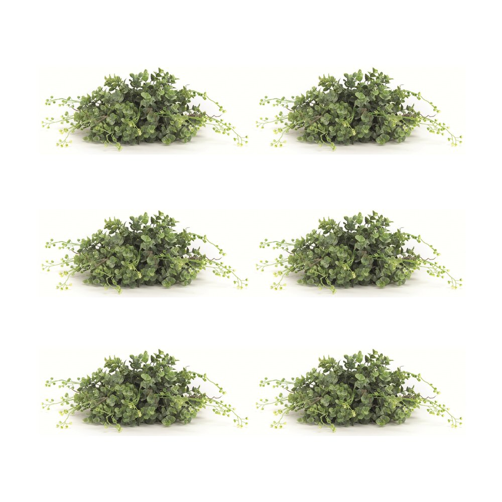 Set of Six 6" Green Artificial Boxwood Tree