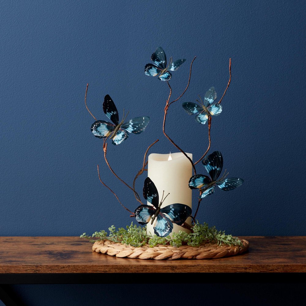 Set of Six 39" Blue Artificial