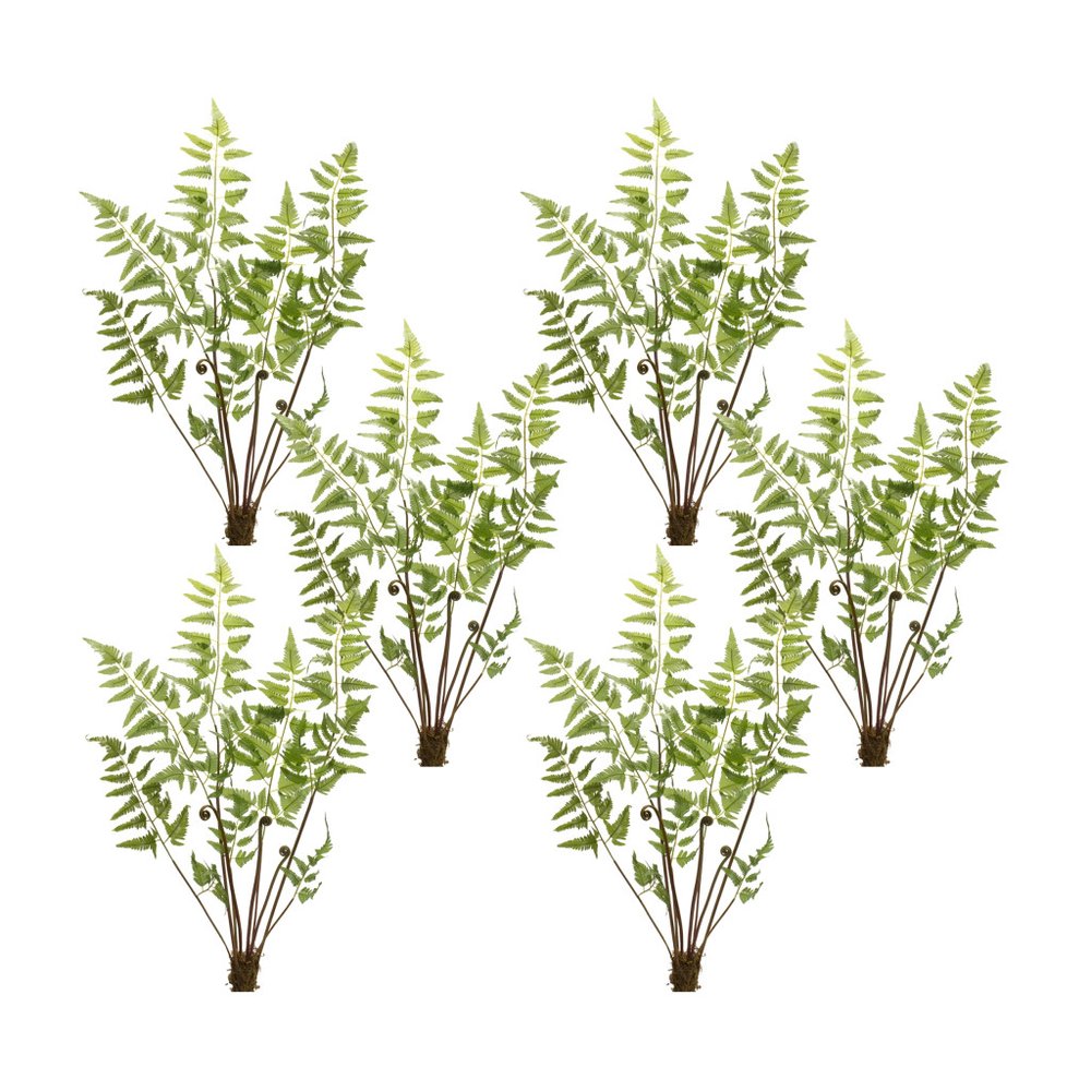 Set of Six 37" Green Artificial Fern Tree