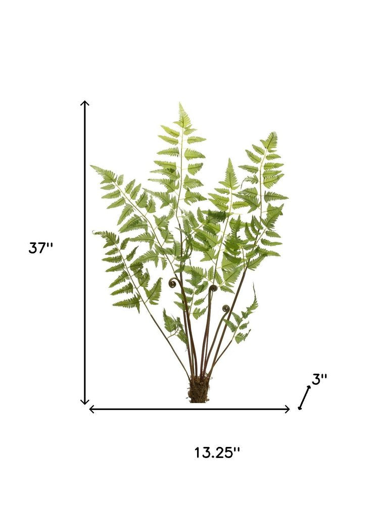 Set of Six 37" Green Artificial Fern Tree