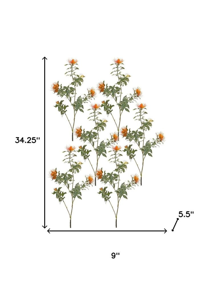 Set of Six 34" Orange Artificial