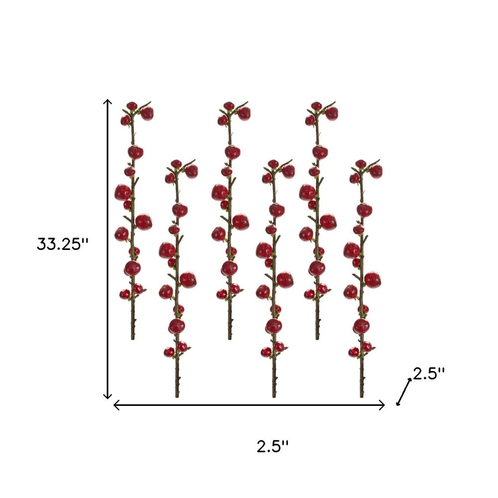 Set of Six 33" Red Artificial