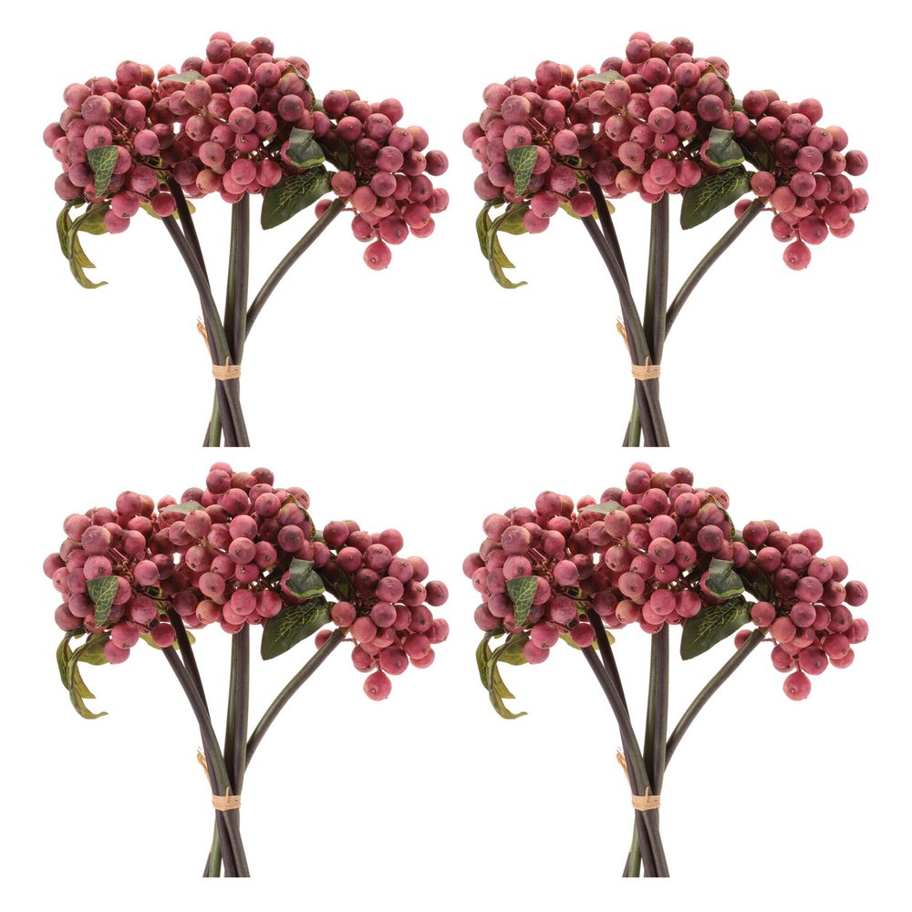 Set of Four 5" Red Artificial