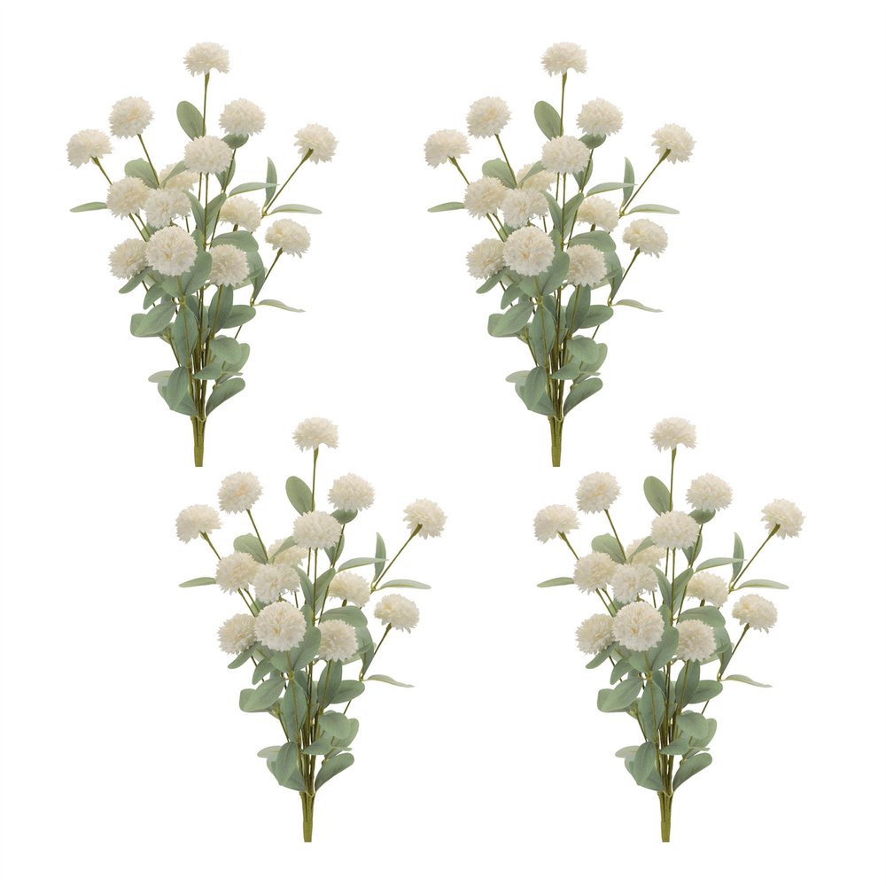 Set of Four 3" White Artificial