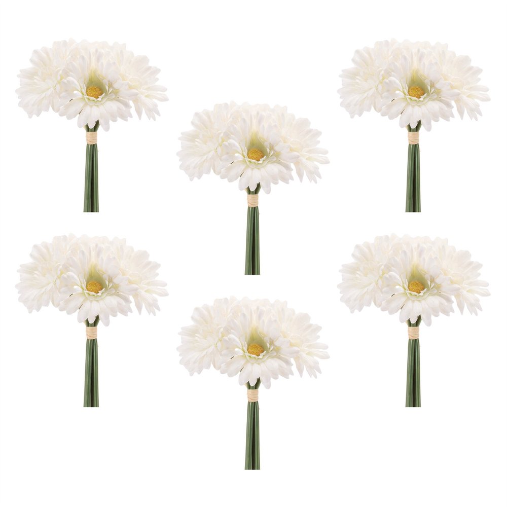 Set of Six 5" White Artificial