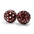 Set of Two Red Aluminum Hand Painted Decorative Orbs