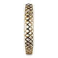 47" Gold Aluminum Pierced Geometric Cylinder Floor Vase