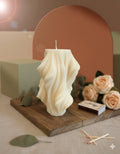 4" White Himalayan Bamboo Scented Dimensional Twist Candle