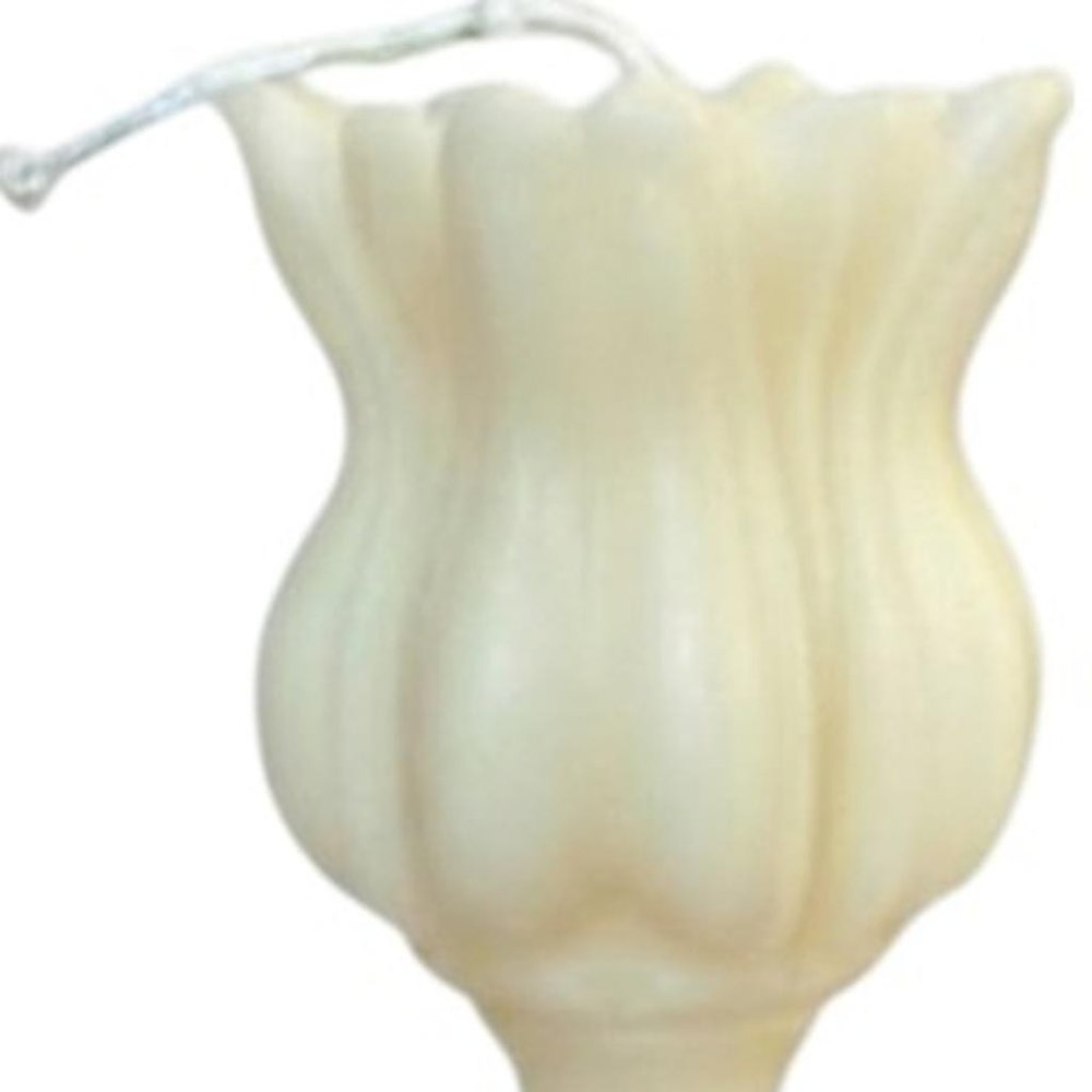 5" Ivory Unscented Dimensional Flower Candle