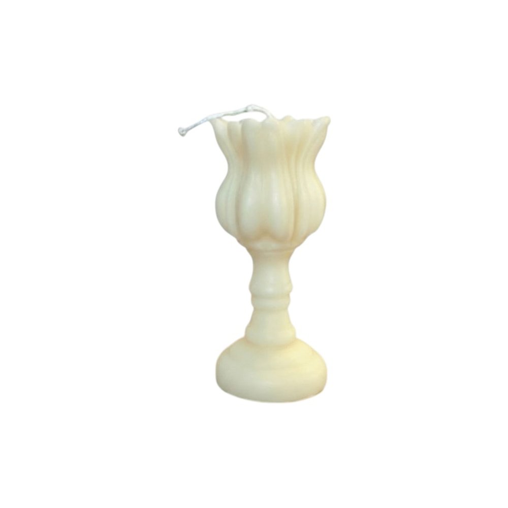 5" Ivory Unscented Dimensional Flower Candle