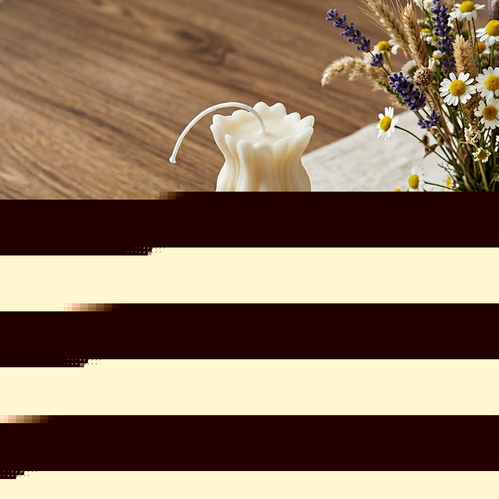 5" Ivory Unscented Dimensional Flower Candle
