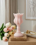 5" Pink Unscented Dimensional Flower Candle