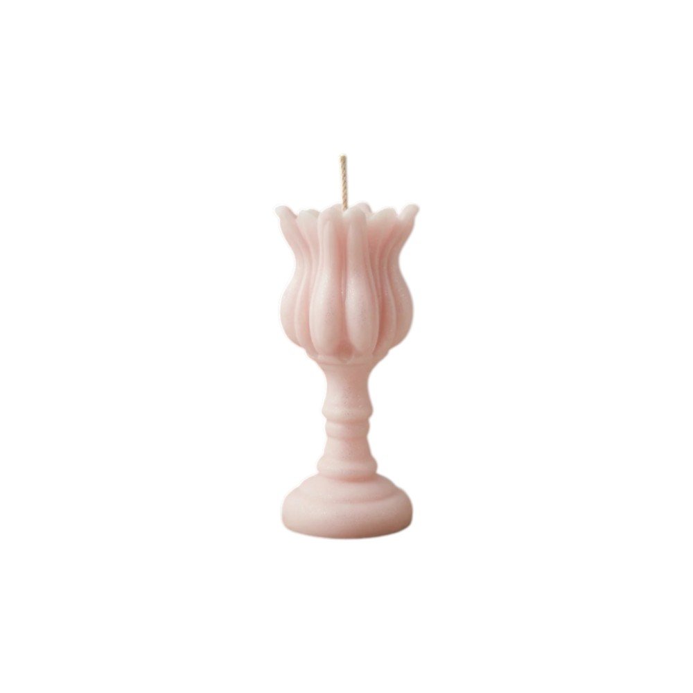 5" Pink Unscented Dimensional Flower Candle