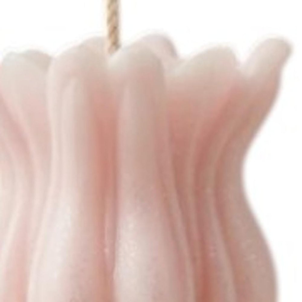 5" Pink Unscented Dimensional Flower Candle