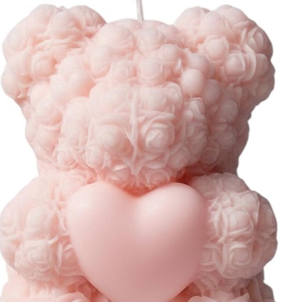 4" Pink Love Spell Scented Dimensional Teddy Bear Candle