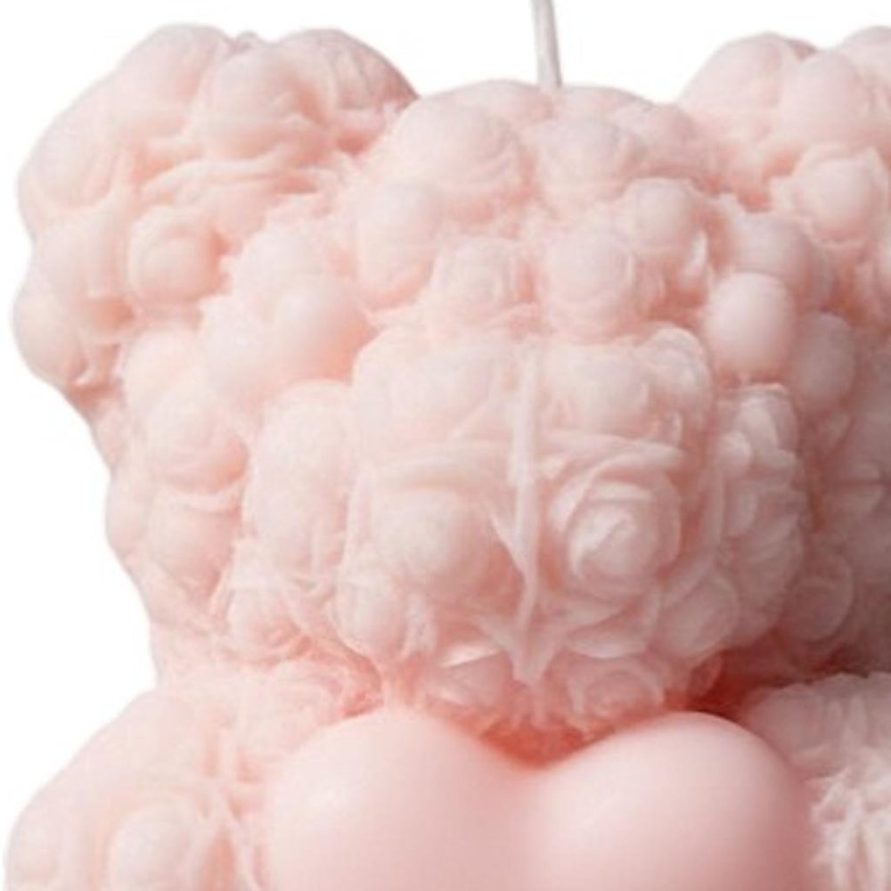 4" Pink Love Spell Scented Dimensional Teddy Bear Candle