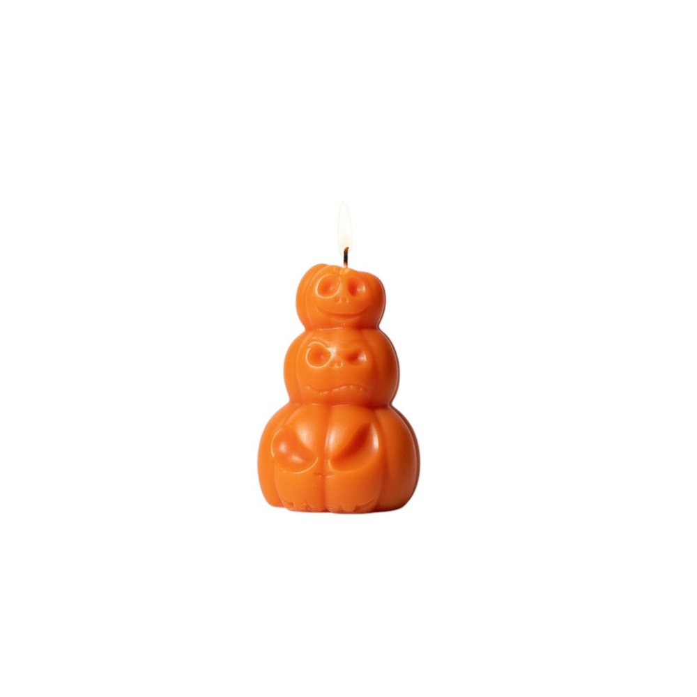 3" Orange Unscented Dimensional Pumpkin Candle